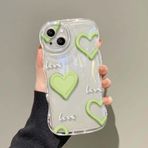 Bakicey iPhone X ile uyumlu cep telefonu kılıfı, dalgalı, kalp desenli, yumuşak TPU çizilmeye karşı dayanıklı, kristal berraklığında koruyucu kılıf, darbeye dayanıklı, kız çocukları için kılıf, şeffaf