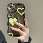 Bakicey iPhone XS Max ile uyumlu cep telefonu kılıfı, dalgalı, kalp desenli, yumuşak TPU çizilmeye karşı dayanıklı, şeffaf koruyucu kılıf, darbeye dayanıklı, kız çocuk kılıfı, iPhone XS Max için,