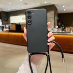 Bakicey Samsung Galaxy S10 Plus ile uyumlu cep telefonu zinciri, silikon cep telefonu kılıfı, askılı kılıf, askılı kılıf, Galaxy S10 Plus için, siyah