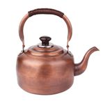 Bakır düdüklü çaydanlık, 3 litre, vintage çaydanlık, gazlı ocak için, saplı