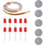 Bakır Folyo Iletken Bant ,CR2032 Lityum Pil ,5mm LED Seti – Kağıttan Devre Kit