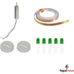 Bakır Folyo Iletken Bant ,CR2032 Pil ,5mm Led, Drone Dc Motor - Etkileşimli Pervane Kağıt Devre Kit