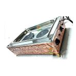 Bakır Kumda Kahve Makinesi Çift Pleytli Büyük Boy 55x33 cm Safir Kumda Kahve Makinesi Kumda Türk Kahve Makinesi