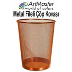 Bakır Yaldız Çöp Kovası Paslanmaz Çelik Fileli 1 Adet Ofis Büro Okul Çöp Kovası Metal Delikli Kolay Kullanım