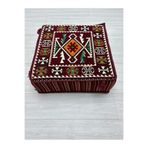BAKIRÖZÜ HOME Anadolu Bordo Modeli Çökmeyen Süngerli Şark Köşesi Orta Sehpa (60 x 60 x 20 cm)