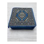 BAKIRÖZÜ HOME Mavi Yahyalı Modeli Çökmeyen Süngerli Şark Köşesi Orta Sehpa (60 x 60 x 20 cm)