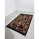 Bakırözü Home Pamuk Polyester Karışımlı Modern Otantik Kilim - Anadolu Kahve Modeli Yıkanabilir Kilim - Kahverengi - 120 x 180 cm