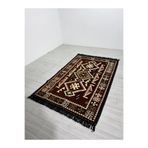 BAKIRÖZÜ HOME Pamuk Polyester Karışımlı Modern Otantik Kilim - Anadolu Kahve Modeli Yıkanabilir Kilim