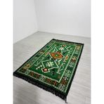 Bakırözü Home Pamuk Polyester Karışımlı Modern Otantik Kilim - Anadolu Yeşil Modeli Yıkanabilir Kilim - 120 x 180 cm