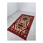 BAKIRÖZÜ HOME Pamuk Polyester Karışımlı Modern Otantik Kilim - Yörük Kırmızı Modeli Yıkanabilir Kilim
