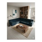 BAKIRÖZÜ HOME Premium Kadife Kumaş, Konforlu Yer Kanepesi ,Modüler Şark Köşesi Takımı - Mavi- L SET