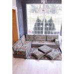 BAKIRÖZÜ HOME Şark Köşesi Takımı Gri Anadolu Modeli 13 Parça (20 CM MİNDER KALINLIĞI)