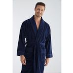 Baklava Desen Yaka Niki Kadife Bambu Cotton Erkek Sabahlık