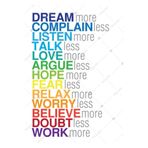 bakposter Dream More Ingilizce Poster 50x70 Cm - Vinil ( Branda )