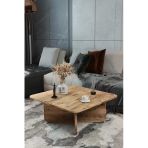 Baksan Mirael Çam Dokulu Kare Orta Sehpa – 73*73Cm Minimal Modern Tasarım