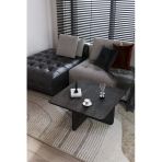 Baksan Mirael Siyah Kartal Dokulu Kare Orta Sehpa – 73*73Cm Minimal Modern Tasarım