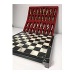 BAKTUĞ Lüks Mermer Desenli Satranç Takımı – Demir Döküm Ağır Taşlı, Dekoratif Ve Şık Tasarım 27.5x27.5 Cm