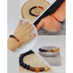 Bal Akik & Oniks Taşı 8mm Unisex Tasarım Bileklik Hawaii Model (24015)