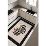 Bal Kabağı Modern Desenli Dijital Baskı Kaymaz Taban Mutfak Halısı H0030