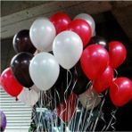 Bal10 Dünyası 12 Inç 30 Adet Metalik Kırmızı-Pastel Siyah-Metalik Beyaz Balon