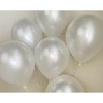 Bal10 Dünyası 12 Inç Metalik Beyaz Balon 10'lu