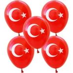 Bal10 Dünyası Ay Yıldız Türk Bayraklı Balon 50 Adet
