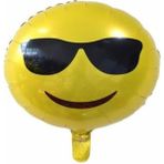 Bal10 Dünyası Emoji Folyo Balon Güneş Gözlüklü Gülen 45 cm