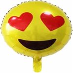 Bal10 Dünyası Emoji Folyo Balon Kalp Gözlü 45 cm