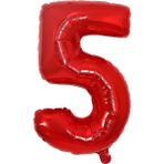 Bal10 Dünyası Folyo Balon Kırmızı 5 Rakamı 40 Inç 100 cm - Renkli