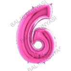 Bal10 Dünyası Fuşya Pembe Folyo Rakam Balon 100 cm 6