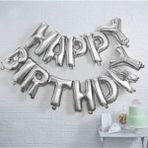 Bal10 Dünyası Happy Bırthday Gümüş Renk Folyo Balon
