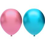 Bal10 Dünyası Metalik Balon Seti 10 Adet ( Pembe, Koyu Mavi)