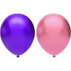Bal10 Dünyası Metalik Balon Seti 20 Adet ( Pembe, Mor)