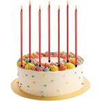 Bal10 Dünyası Pasta Mumu 20 cm 6'li Kırmızı - Renkli - 100 Adet