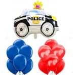 Bal10 Dünyası Polis Arabası Figür ve Balon Seti - Gri