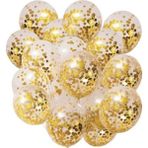 Bal10 Dünyası Şeffaf Gold Renk Konfetili Balon 10'lu Paket Eşsiz Parti Malzemesi