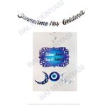 Bal10 Dünyası Sünnetime Hoş Geldiniz Kaligrafi Banner ve 4'lü Tavan Süsü