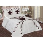 Baladi Home 3 Parça Çift Kişilik Çeyizlik Saten Yatak Örtüsü King Size - 250 x 260 cm - Krem