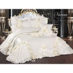 Baladi Home Çeyizlik Yatak Örtüsü ( Set 4 Parçası ) Fransız Dantelli ve Kapitoneli Yüksek Kalite Set Çantada - 250 x 260 cm - Beyaz