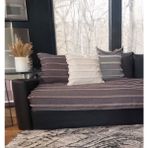 Baladı Home Ev Tekstil Home Collection Koltuk Örtüsü Çizgili Kabartmalı Tasarım Keten Oturma Yeri Alanı Ölçü ( 80 x 190 cm ) 1 Ade - 80 x 190 cm - Antrasit