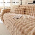 Baladi Home Kalın Peluş Klasik Kürklü Koltuk Örtüleri (1 Adet) Uçlu Koltuk Örtüsü Için Parça Ölçüsü 160 x 300 cm - Camel