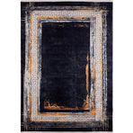 Balakovo Gold Çerçeveli Makinada Yıkanabilir Kaymaz Taban Dijital Makine Baskı Salon Halı-I-Haln-HLN1203-200x400