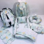Balamira Yeşil Bulutlu 10 Parça Full Babynest Seti