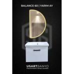 Balance 60 Cm Banyo Dolabı + Reflectus Yarım Ay Günışığı Led Ayna 80X45 Cm