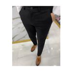 Balance Moda Erkek Siyah Slim Fit Esnek Likralı Keten Pantolon