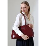 BALANZ BORDO KADIN ÇANTA BÜYÜK BOY OMUZ ÇANTASI GÜNLÜK KULLANIM ŞIK TOTE ÇANTA