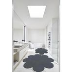 Balat Halı 2'li Koyu Gri Banyo Halısı Peluş Post Halı Klozet Takımı 60x60(papatya) Ve 80x80(papatya)