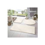 Balat Halı 3'lü Banyo Halısı Peluş Post Halı Klozet Takımı Krem 50x90--50x60---50x50(YUVARLAK)