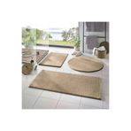 Balat Halı 3'lü Banyo Halısı Peluş Post Halı Klozet Takımı Vizon 50x90--50x60---50x50(YUVARLAK)