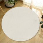 Balat Halı Dekoratif Beyaz Gri Desenli Peluş Papatya Desen Beyaz 150x150 cm Salon Halı